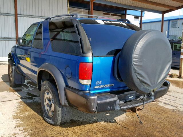 1GNCT18W11K220893 - 2001 CHEVROLET BLAZER BLUE photo 3