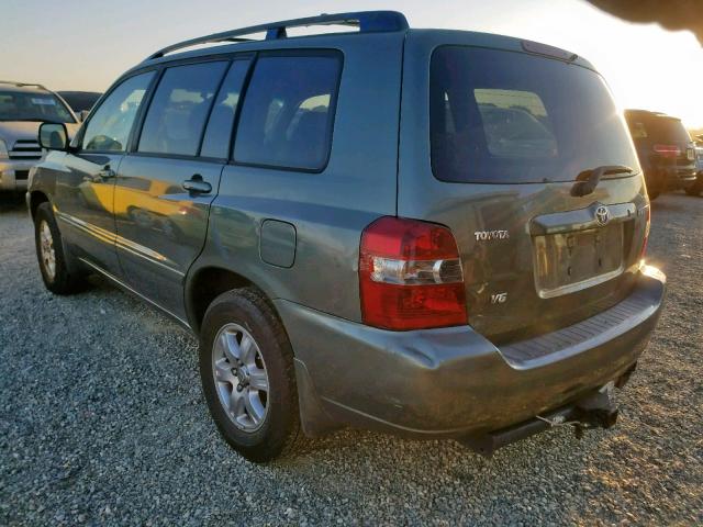 JTEGP21A350077414 - 2005 TOYOTA HIGHLANDER GREEN photo 3