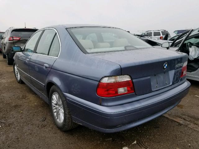 WBADT63442CH96537 - 2002 BMW 530 I AUTO BLUE photo 3