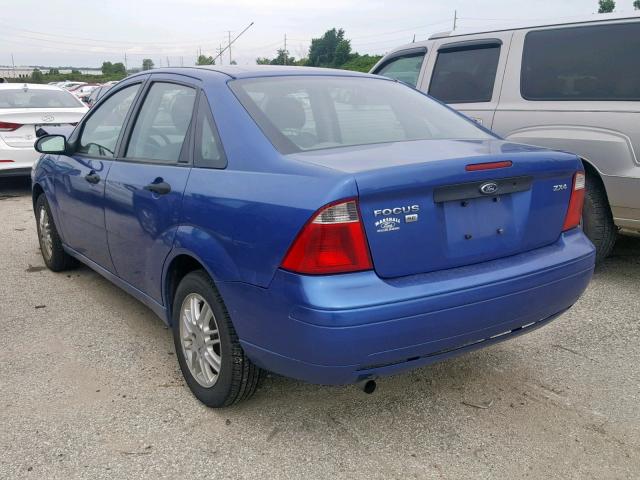 1FAFP34N55W125504 - 2005 FORD FOCUS ZX4 BLUE photo 3