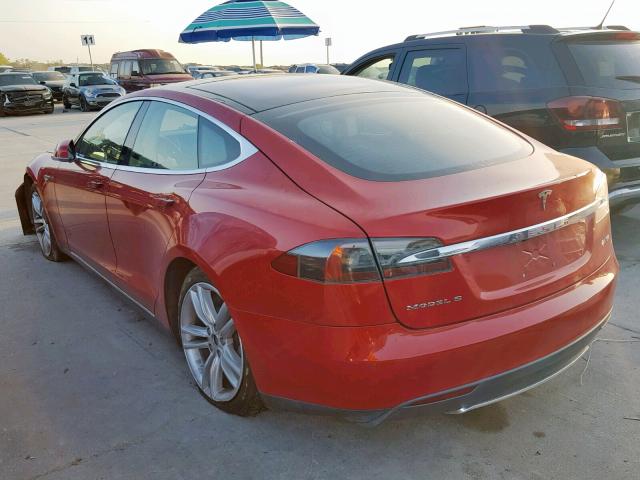 5YJSA1H17EFP39710 - 2014 TESLA MODEL S أحمر صورة 3