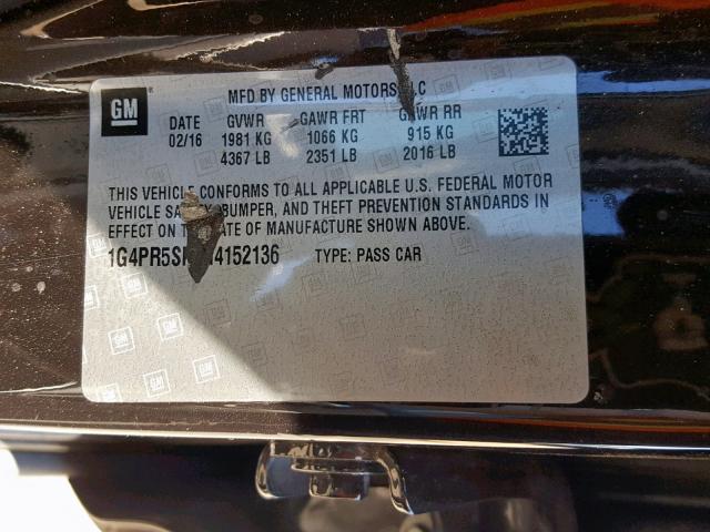 1G4PR5SK6G4152136 - 2016 BUICK VERANO CONVENIENCE  photo 10