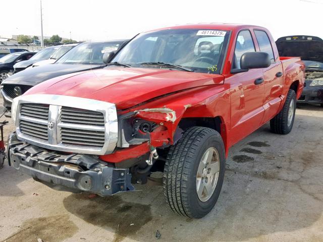 1D7HW48N95S273481 - 2005 DODGE DAKOTA QUA RED photo 2