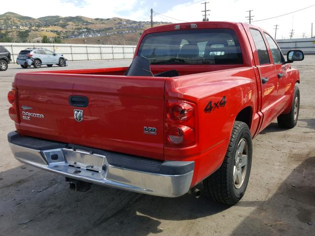 1D7HW48N95S273481 - 2005 DODGE DAKOTA QUA RED photo 4