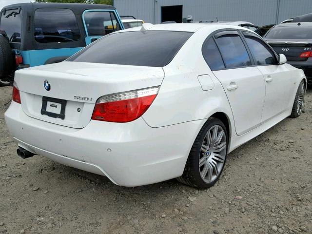 WBANW53518CT49197 - 2008 BMW 550 I WHITE photo 4