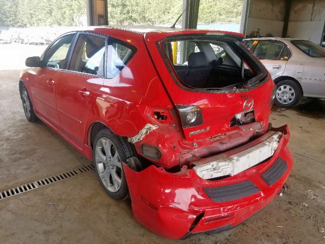 JM1BK343581805863 - 2008 MAZDA 3 HATCHBAC RED photo 3