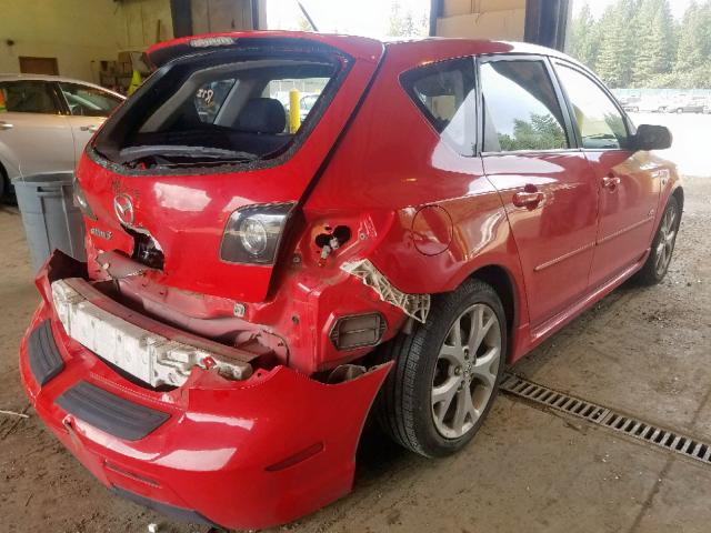 JM1BK343581805863 - 2008 MAZDA 3 HATCHBAC RED photo 4