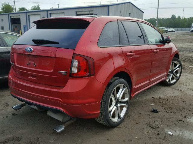 2FMDK4AK2BBB01668 - 2011 FORD EDGE SPORT RED photo 4