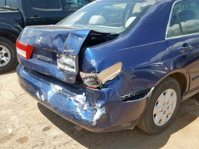 1HGCM56344A100071 - 2004 HONDA ACCORD LX BLUE photo 9