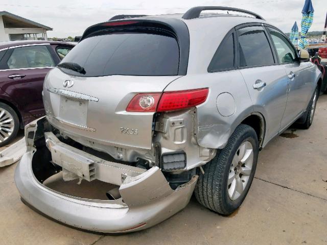 JNRAS08W64X214897 - 2004 INFINITI FX35 SILVER photo 4