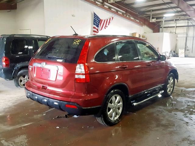 JHLRE38767C020678 - 2007 HONDA CR-V EXL RED photo 4