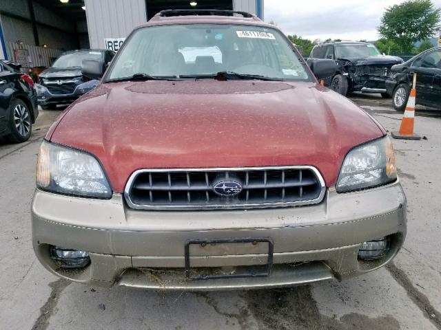 4S3BH675637602709 - 2003 SUBARU LEGACY OUT RED photo 9