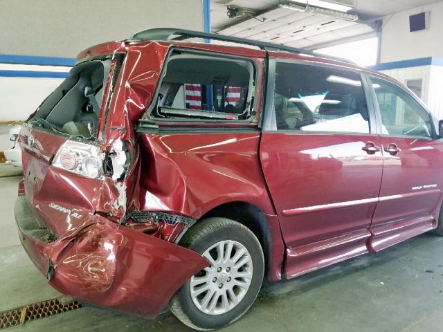 5TDZK22C09S240423 - 2009 TOYOTA SIENNA XLE MAROON photo 9