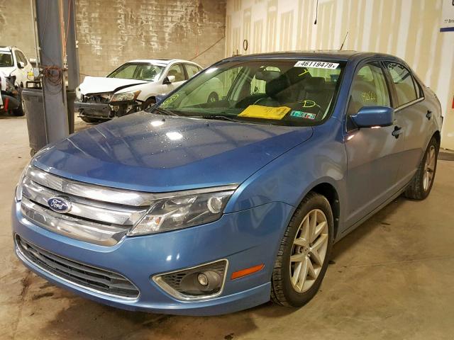 3FAHP0JA5AR371233 - 2010 FORD FUSION SEL BLUE photo 2