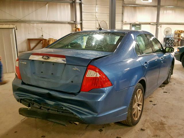 3FAHP0JA5AR371233 - 2010 FORD FUSION SEL BLUE photo 4