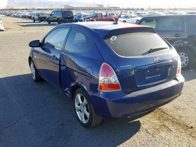 KMHCN36C08U076903 - 2008 HYUNDAI ACCENT SE BLUE photo 3