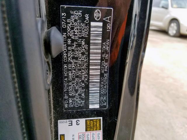 JTKJF5C77E3074149 - 2014 TOYOTA SCION TC შავი ფოტო 10