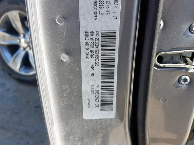 2C3CDXHG6HH563223 - 2017 DODGE CHARGER SX SILVER photo 10