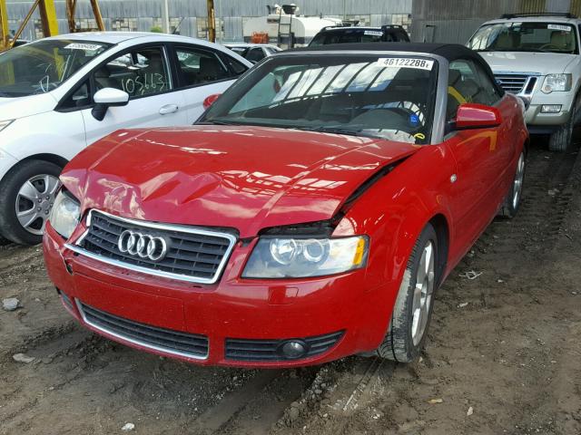 WAUAC48HX4K008529 - 2004 AUDI A4 1.8 CAB RED photo 2