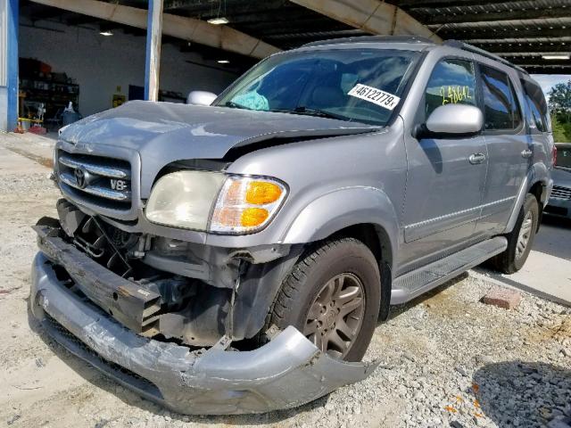 5TDZT38A54S206477 - 2004 TOYOTA SEQUOIA LI SILVER photo 2