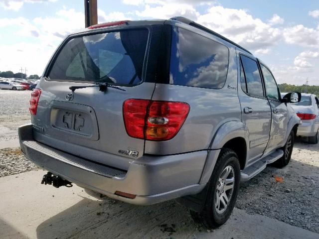 5TDZT38A54S206477 - 2004 TOYOTA SEQUOIA LI SILVER photo 4