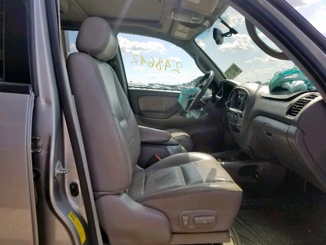 5TDZT38A54S206477 - 2004 TOYOTA SEQUOIA LI SILVER photo 5