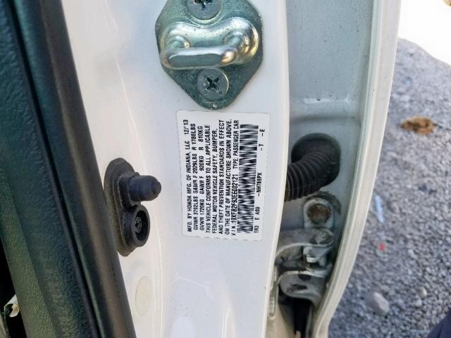 19XFB2F93EE002121 - 2014 HONDA CIVIC EXL Սպիտակ լուսանկար 10