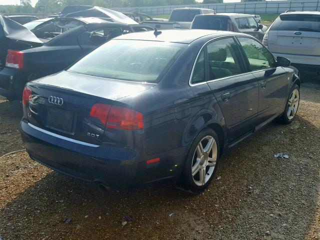 WAUAF78E58A143766 - 2008 AUDI A4 2.0T BLUE photo 4