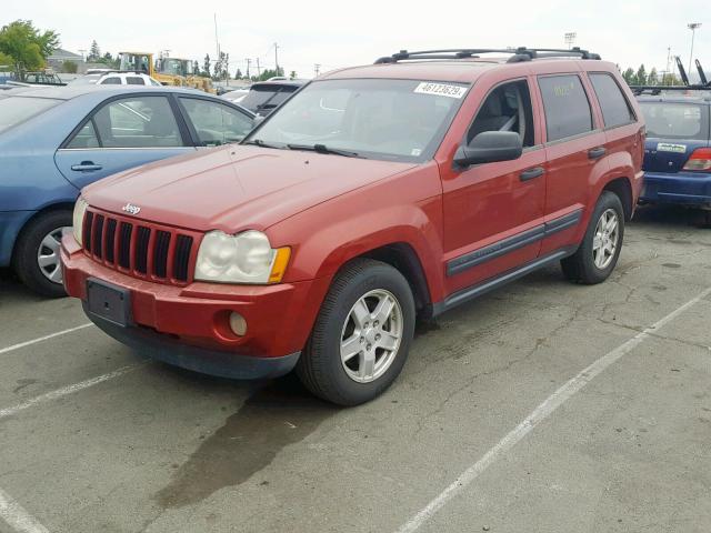 1J4GS48K36C148537 - 2006 JEEP GRAND CHER RED photo 2