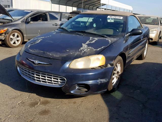 1C3EL45U81N637162 - 2001 CHRYSLER SEBRING LX BLUE photo 2