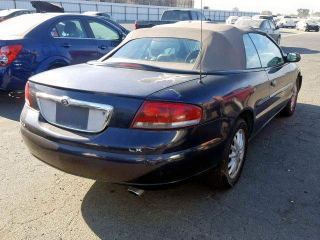 1C3EL45U81N637162 - 2001 CHRYSLER SEBRING LX BLUE photo 4