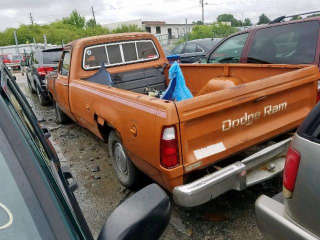 D14ANAS162509 - 1980 DODGE D150 ORANGE photo 3