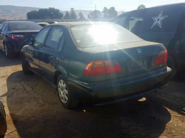 2HGEJ6529YH604431 - 2000 HONDA CIVIC DX GREEN photo 3