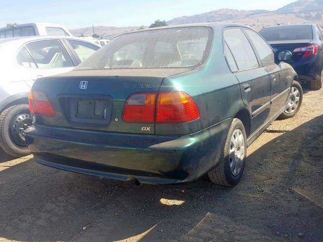 2HGEJ6529YH604431 - 2000 HONDA CIVIC DX GREEN photo 4