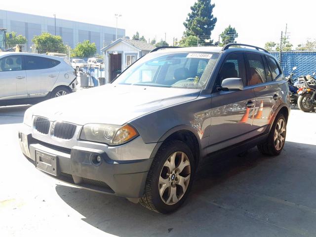 WBXPA93404WC34193 - 2004 BMW X3 3.0I GRAY photo 2