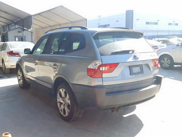 WBXPA93404WC34193 - 2004 BMW X3 3.0I GRAY photo 3