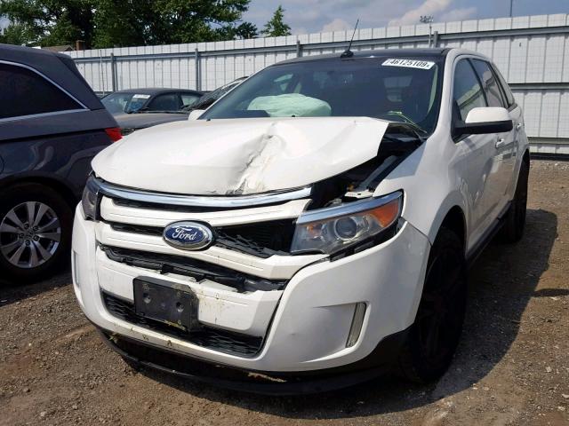 2FMDK3J98DBA57184 - 2013 FORD EDGE SEL WHITE photo 2