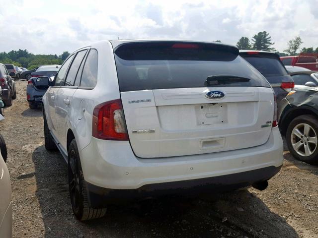 2FMDK3J98DBA57184 - 2013 FORD EDGE SEL WHITE photo 3