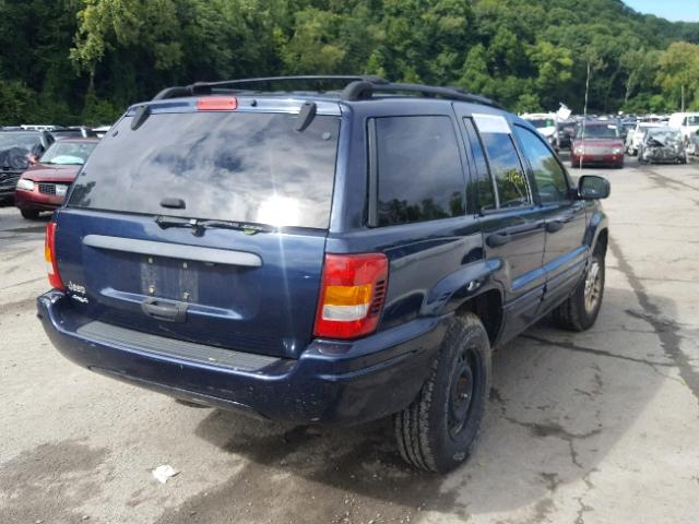 1J8GW48S14C122972 - 2004 JEEP GRAND CHER BLUE photo 4