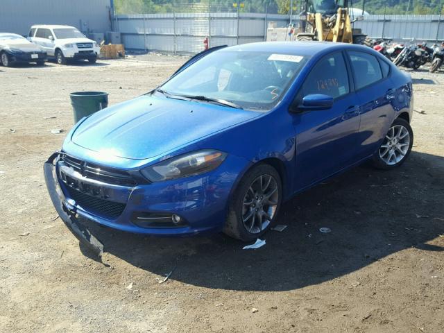 1C3CDFBB7ED668949 - 2014 DODGE DART SXT BLUE photo 2