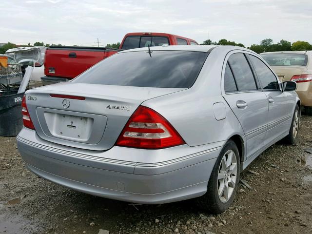 WDBRF92H07F851007 - 2007 MERCEDES-BENZ C 280 4MAT SILVER photo 4