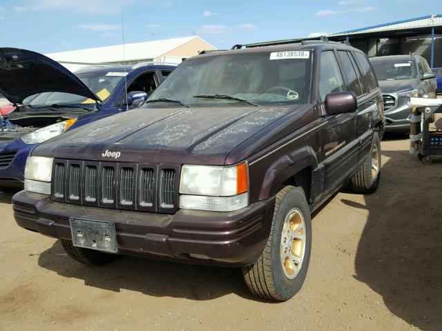 1J4GZ78Y1TC350144 - 1996 JEEP GRAND CHER BURGUNDY photo 2