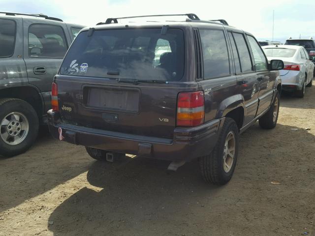 1J4GZ78Y1TC350144 - 1996 JEEP GRAND CHER BURGUNDY photo 4