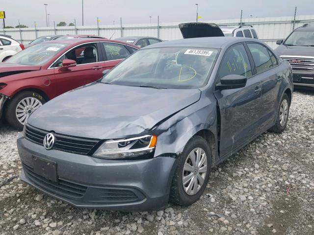 3VW2K7AJ0DM390603 - 2013 VOLKSWAGEN JETTA BASE GRAY photo 2