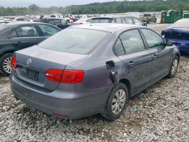 3VW2K7AJ0DM390603 - 2013 VOLKSWAGEN JETTA BASE GRAY photo 4