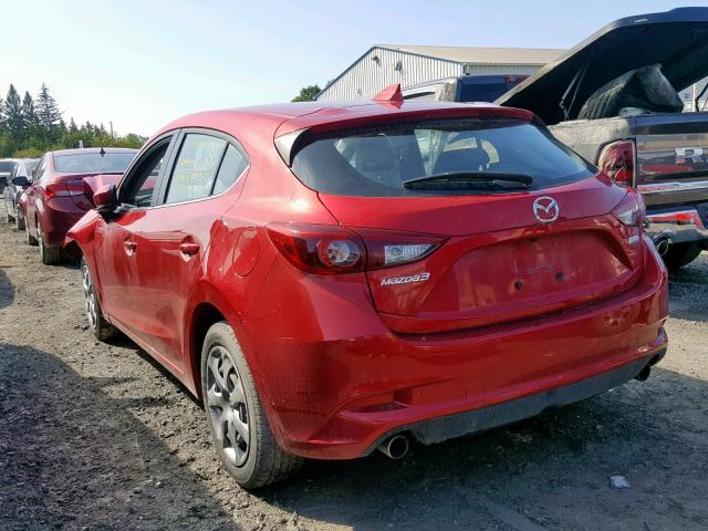 JM1BN1M33H1145883 - 2017 MAZDA 3 GRAND TO RED photo 3