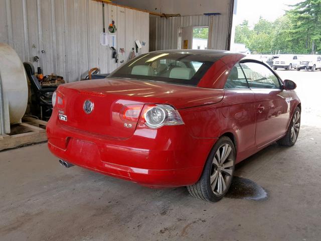 WVWDB71F48V017874 - 2008 VOLKSWAGEN EOS VR6 RED photo 4