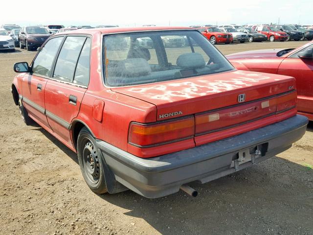 1HGED3646ML043138 - 1991 HONDA CIVIC DX RED photo 3