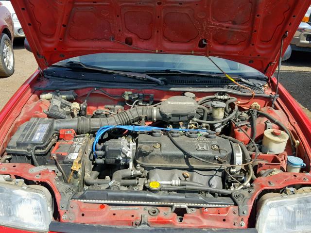 1HGED3646ML043138 - 1991 HONDA CIVIC DX RED photo 7