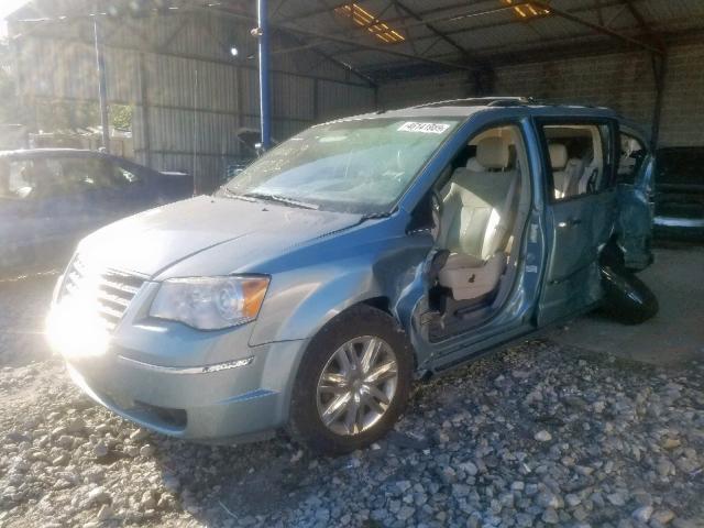 2A8HR64X98R728736 - 2008 CHRYSLER TOWN & COU TURQUOISE photo 2